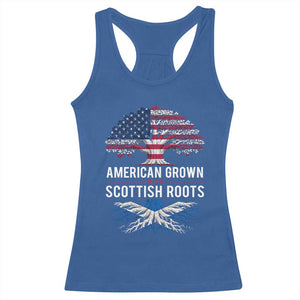 American Grown With Scottish Roots Racerback Tank Top Family Heritage USA Scotland Pride Gift TS10 Royal Blue Print Your Wear
