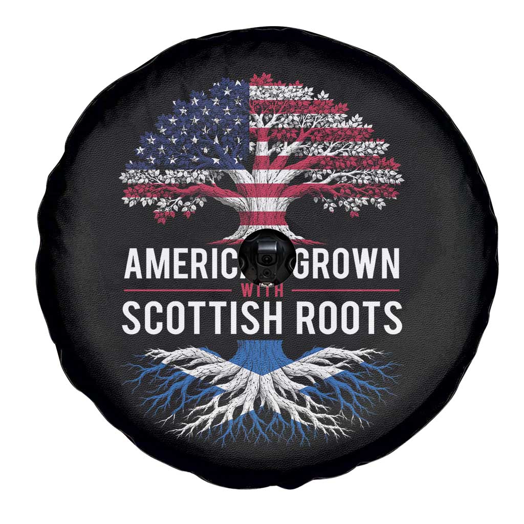 American Grown With Scottish Roots Spare Tire Cover Family Heritage USA Scotland Pride Gift TS10 Print Your Wear