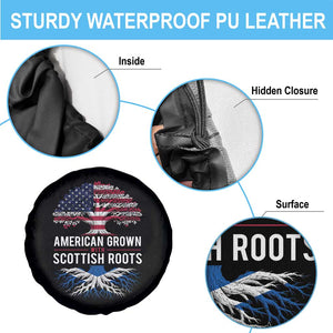 American Grown With Scottish Roots Spare Tire Cover Family Heritage USA Scotland Pride Gift TS10 Print Your Wear