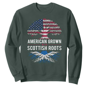 American Grown With Scottish Roots Sweatshirt Family Heritage USA Scotland Pride Gift TS10 Dark Forest Green Print Your Wear
