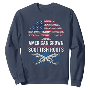 American Grown With Scottish Roots Sweatshirt Family Heritage USA Scotland Pride Gift TS10 Navy Print Your Wear