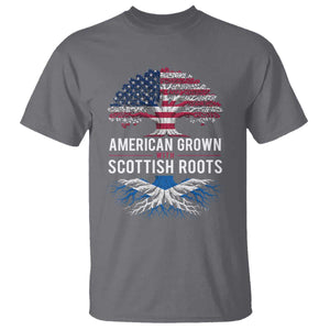 American Grown With Scottish Roots T Shirt Family Heritage USA Scotland Pride Gift TS10 Charcoal Print Your Wear