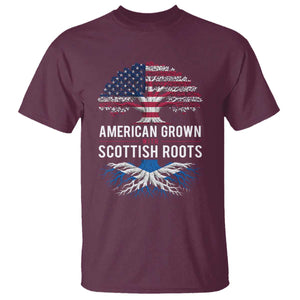 American Grown With Scottish Roots T Shirt Family Heritage USA Scotland Pride Gift TS10 Maroon Print Your Wear