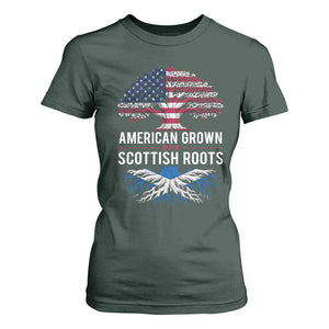 American Grown With Scottish Roots T Shirt For Women Family Heritage USA Scotland Pride Gift TS10 Dark Forest Green Print Your Wear