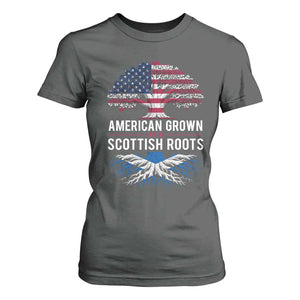 American Grown With Scottish Roots T Shirt For Women Family Heritage USA Scotland Pride Gift TS10 Dark Heather Print Your Wear