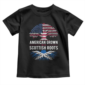 American Grown With Scottish Roots Toddler T Shirt Family Heritage USA Scotland Pride Gift TS10 Black Print Your Wear
