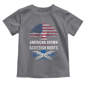 American Grown With Scottish Roots Toddler T Shirt Family Heritage USA Scotland Pride Gift TS10 Charcoal Print Your Wear