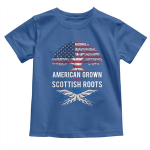 American Grown With Scottish Roots Toddler T Shirt Family Heritage USA Scotland Pride Gift TS10 Royal Blue Print Your Wear