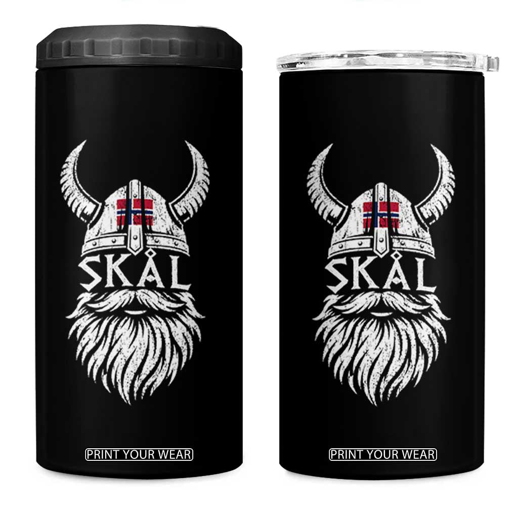 Skål Viking Norway Flag 4 in 1 Can Cooler Tumbler Norwegian Cheer Vintage Norse Pride Graphic TS10 One Size: 16 oz Black Print Your Wear