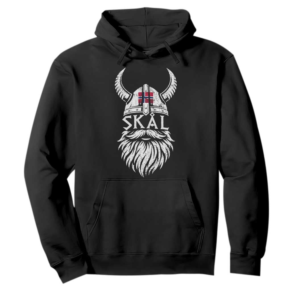 Skål Viking Norway Flag Hoodie Norwegian Cheer Vintage Norse Pride Graphic TS10 Black Print Your Wear