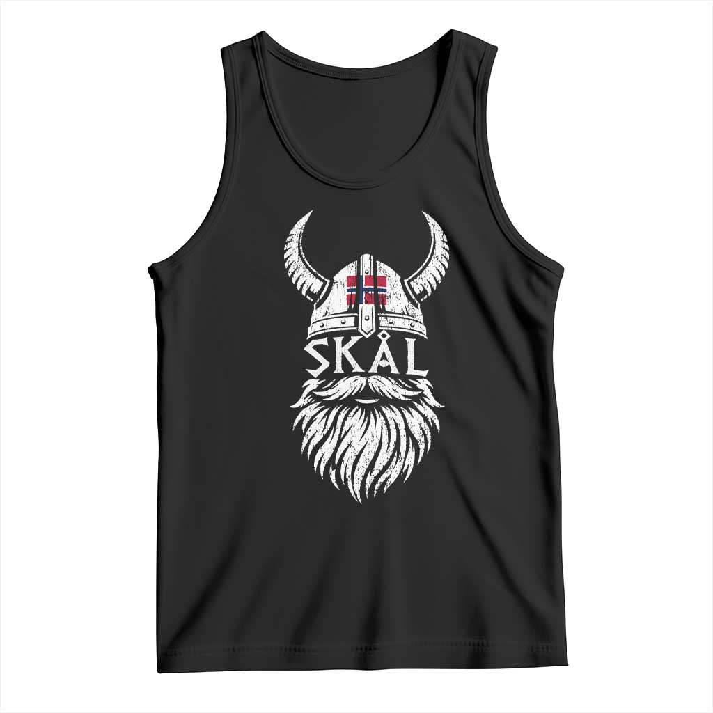 Skål Viking Norway Flag Tank Top Norwegian Cheer Vintage Norse Pride Graphic TS10 Black Print Your Wear