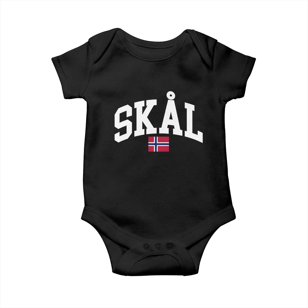 Skal Norwegian Sayings Baby Onesie Cheers in Norwegian Norway Viking Heritage Scandinavian Graphic TS10 Black Print Your Wear