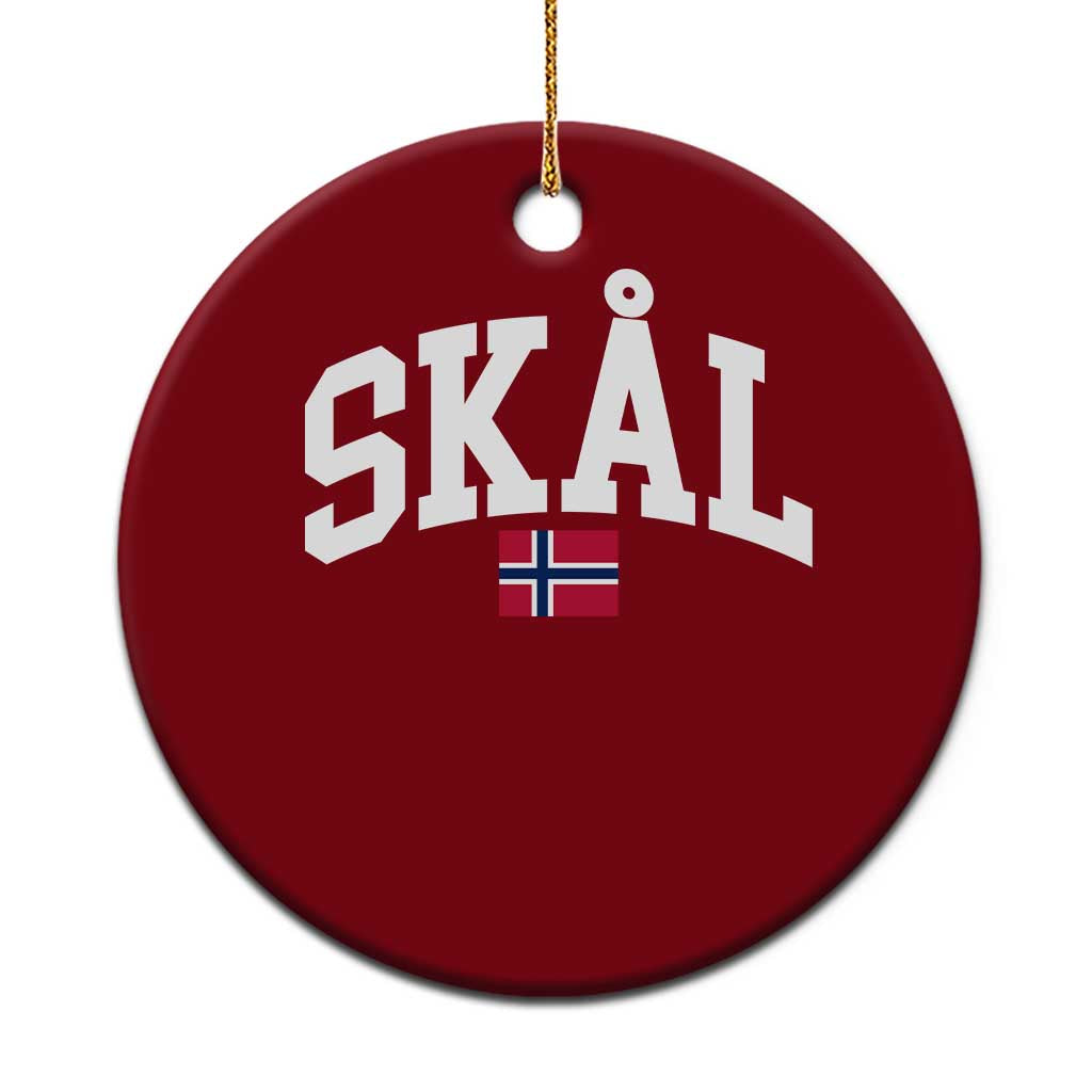 Skal Norwegian Sayings Ceramic Ornament Cheers in Norwegian Norway Viking Heritage Scandinavian Graphic TS10 1pc Red Print Your Wear
