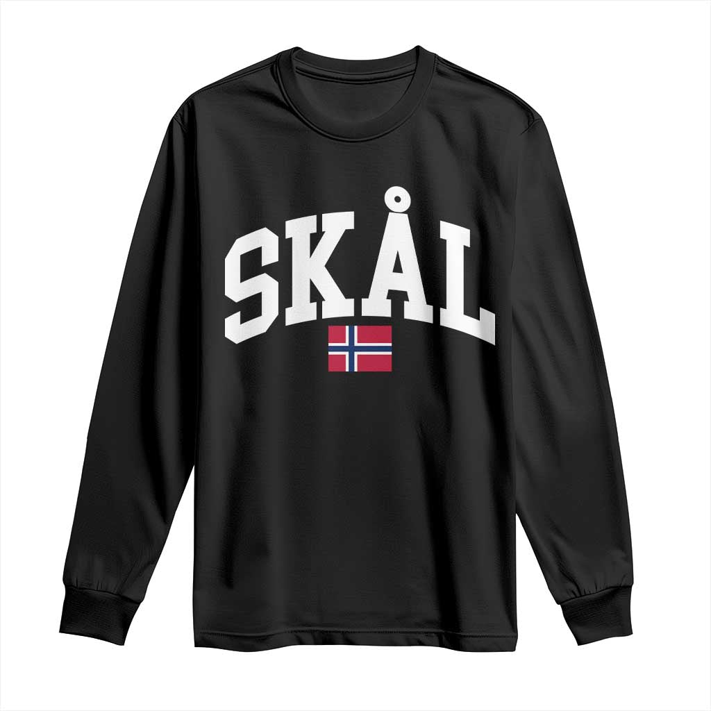 Skal Norwegian Sayings Long Sleeve Shirt Cheers in Norwegian Norway Viking Heritage Scandinavian Graphic TS10 Black Print Your Wear