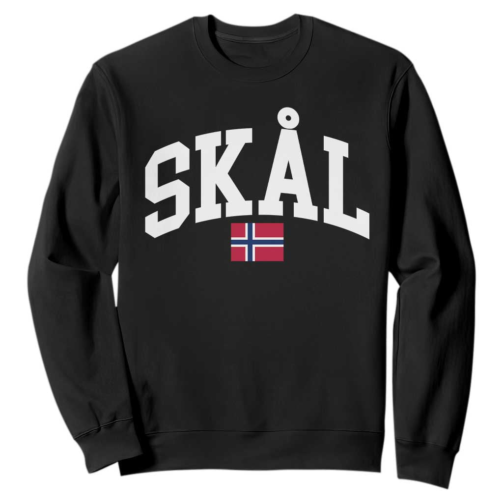 Skal Norwegian Sayings Sweatshirt Cheers in Norwegian Norway Viking Heritage Scandinavian Graphic TS10 Black Print Your Wear