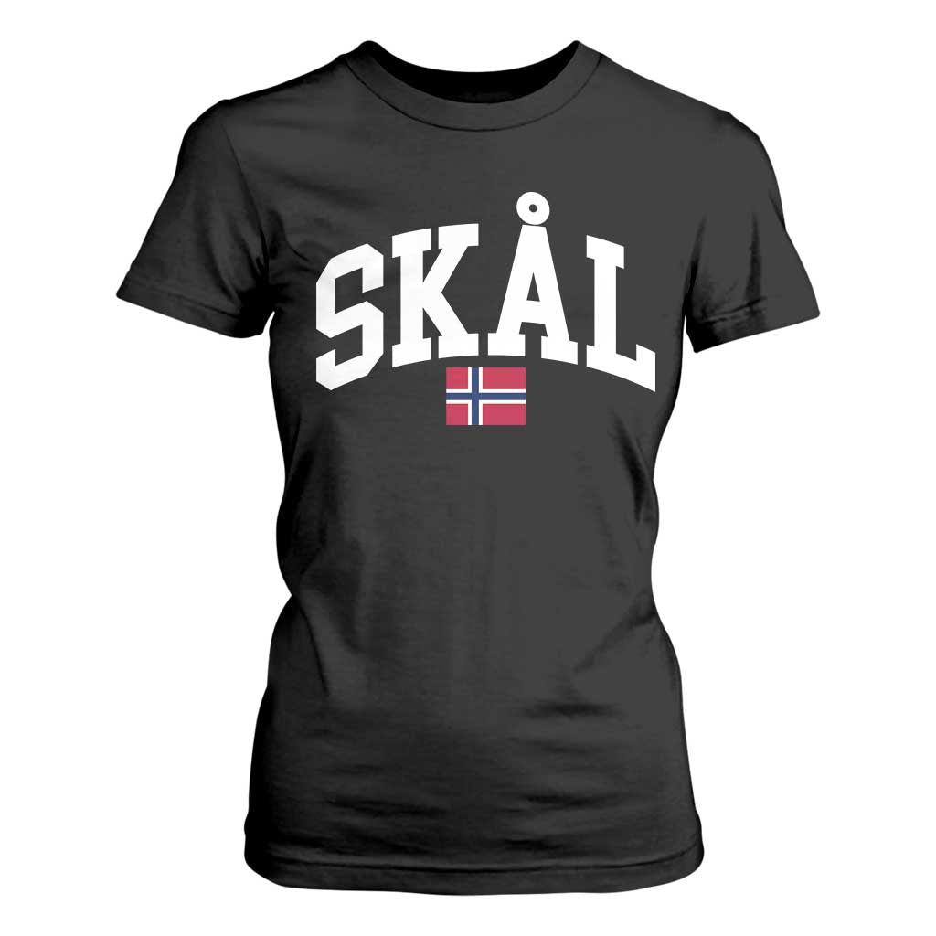 Skal Norwegian Sayings T Shirt For Women Cheers in Norwegian Norway Viking Heritage Scandinavian Graphic TS10 Black Print Your Wear