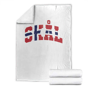 Skal Norway Flag Throw Blanket Vintage Cheers Norwegian Sayings Viking Heritage Scandinavian Graphic