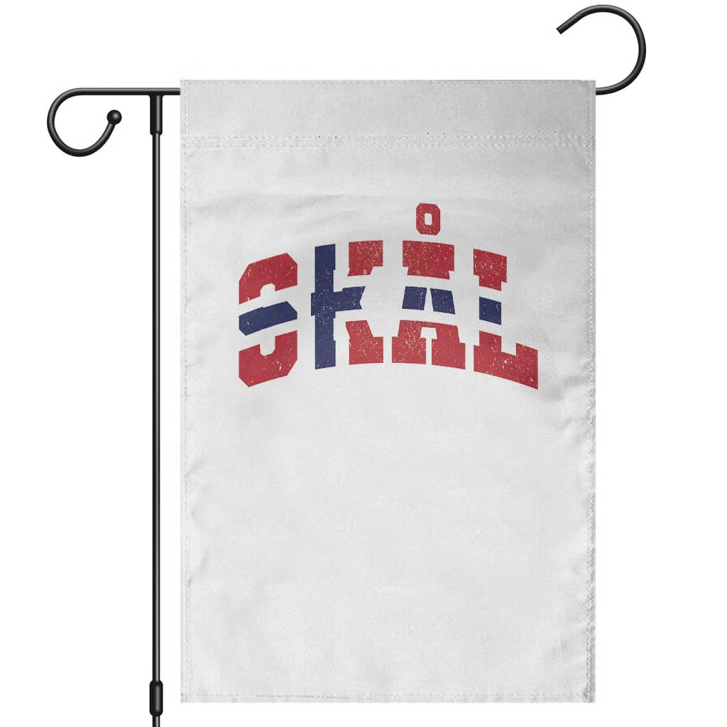 Skal Norway Flag Garden Flag Vintage Cheers Norwegian Sayings Viking Heritage Scandinavian Graphic TS10 White Print Your Wear
