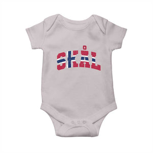 Skal Norway Flag Baby Onesie Vintage Cheers Norwegian Sayings Viking Heritage Scandinavian Graphic