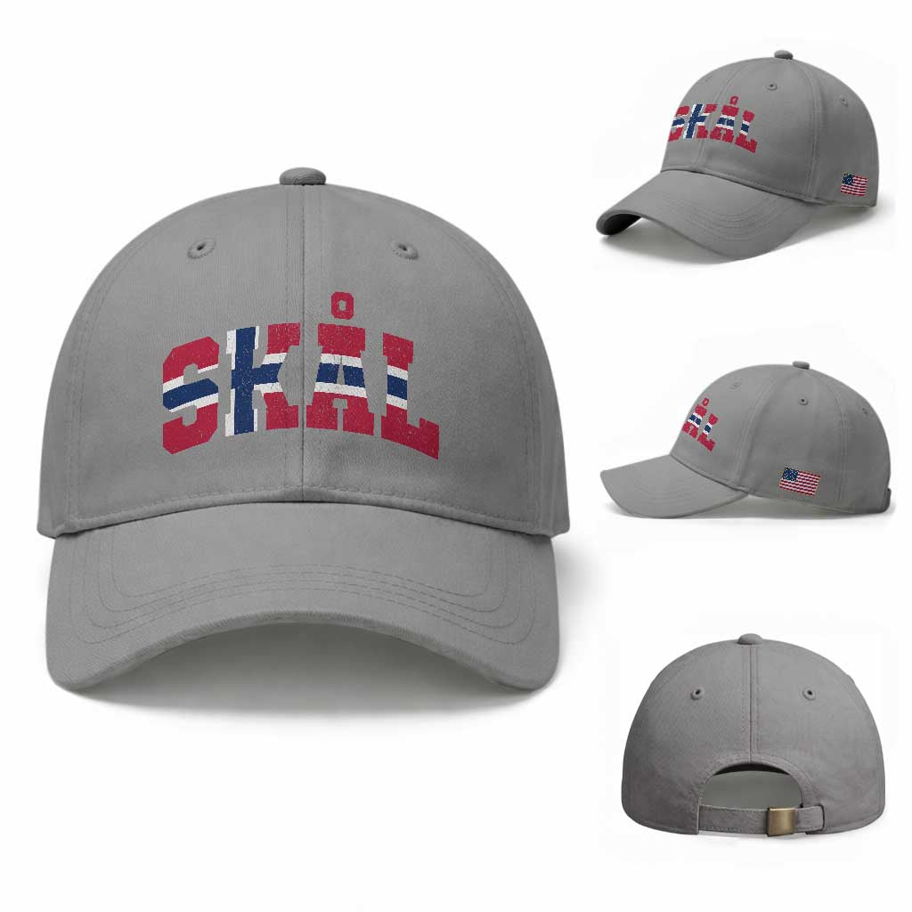 Skal Norway Flag Baseball Cap Vintage Cheers Norwegian Sayings Viking Heritage Scandinavian Graphic