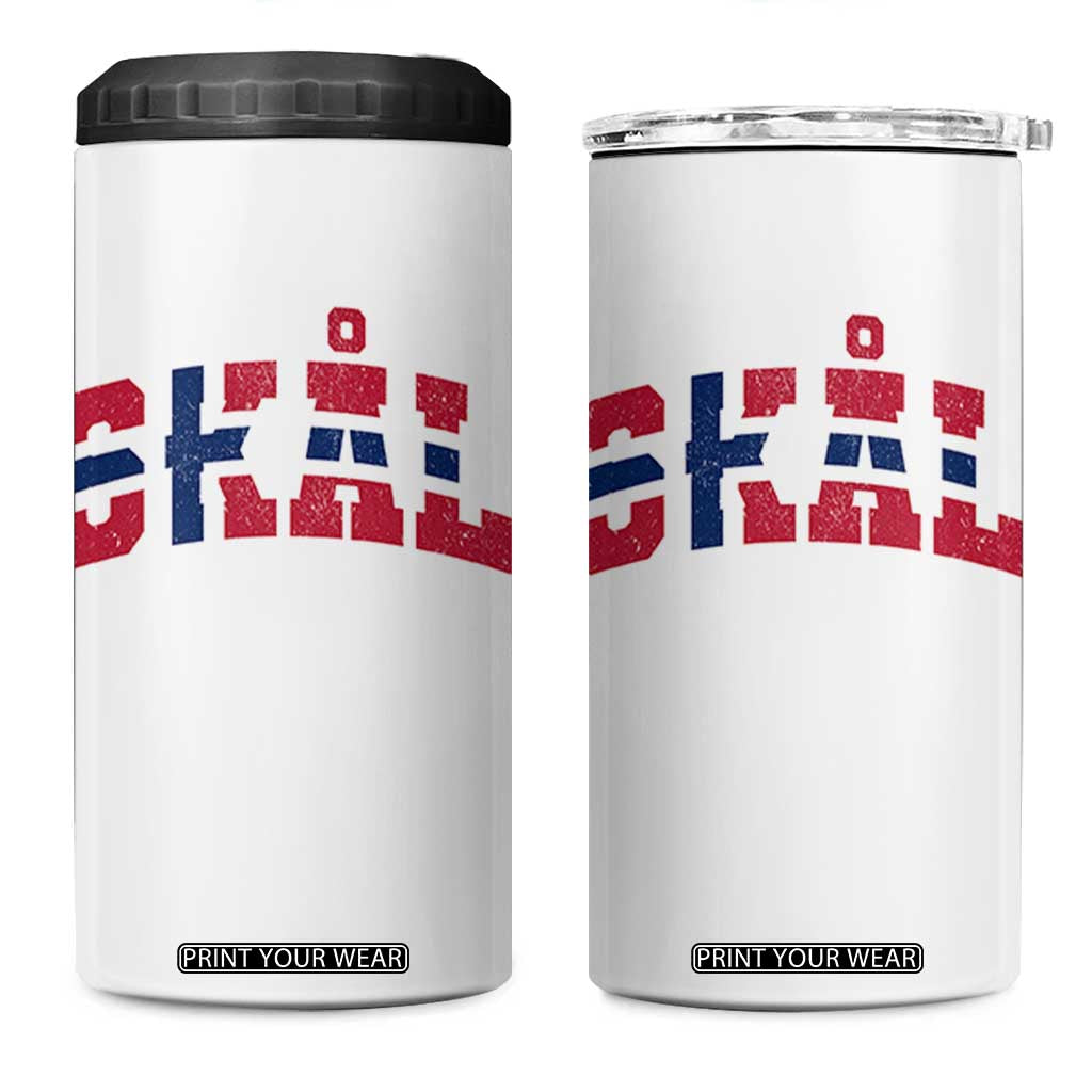 Skal Norway Flag 4 in 1 Can Cooler Tumbler Vintage Cheers Norwegian Sayings Viking Heritage Scandinavian Graphic