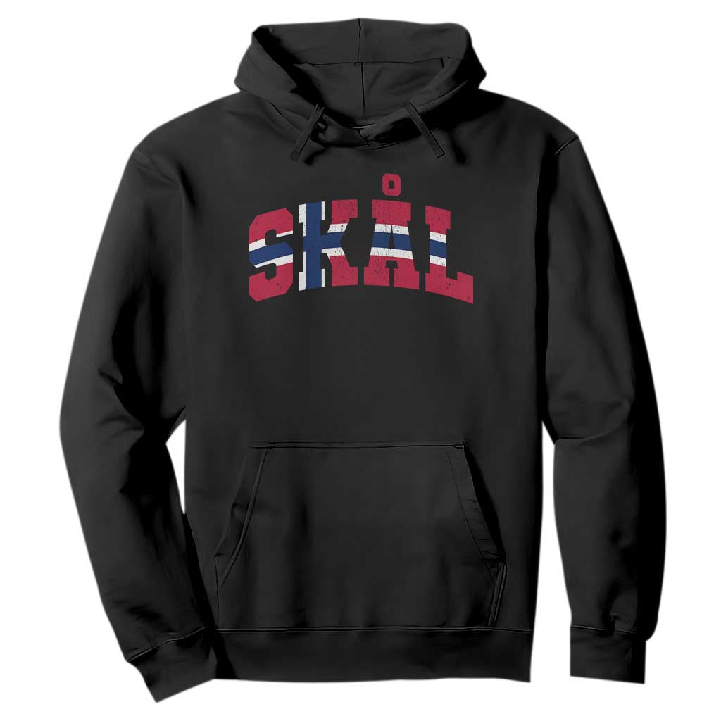 Skal Norway Flag Hoodie Vintage Cheers Norwegian Sayings Viking Heritage Scandinavian Graphic