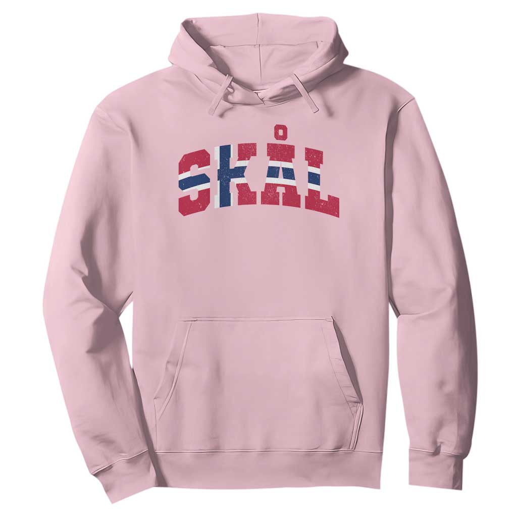 Skal Norway Flag Hoodie Vintage Cheers Norwegian Sayings Viking Heritage Scandinavian Graphic