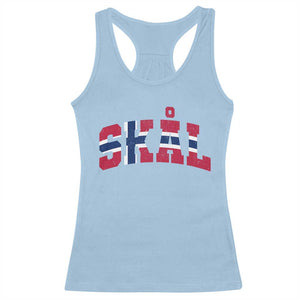 Skal Norway Flag Racerback Tank Top Vintage Cheers Norwegian Sayings Viking Heritage Scandinavian Graphic