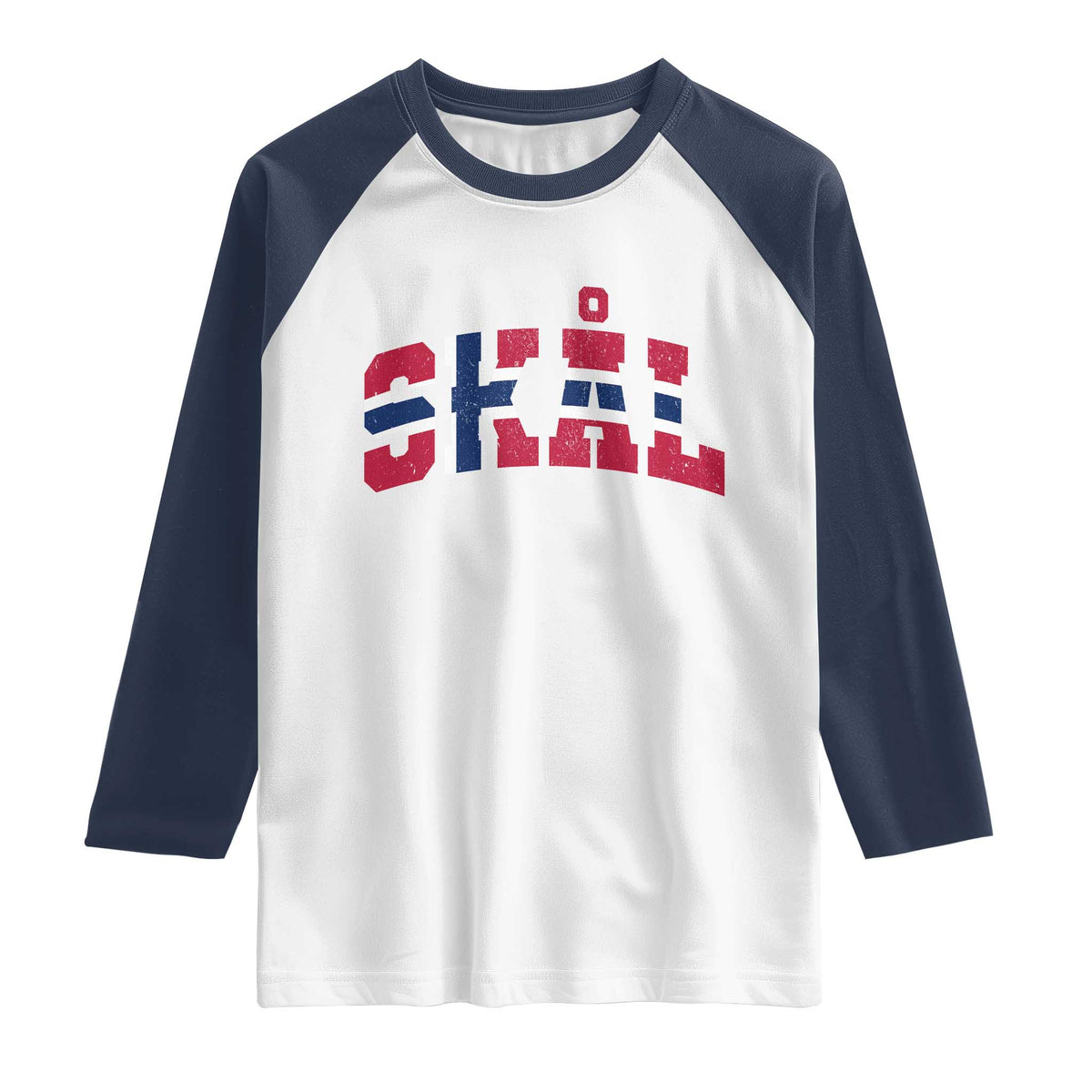 Skal Norway Flag Raglan Shirt Vintage Cheers Norwegian Sayings Viking Heritage Scandinavian Graphic