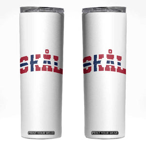Skal Norway Flag Skinny Tumbler Vintage Cheers Norwegian Sayings Viking Heritage Scandinavian Graphic