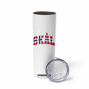 Skal Norway Flag Skinny Tumbler Vintage Cheers Norwegian Sayings Viking Heritage Scandinavian Graphic