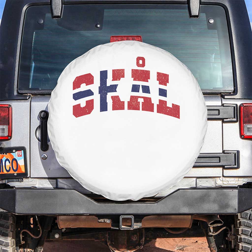 Skal Norway Flag Spare Tire Cover Vintage Cheers Norwegian Sayings Viking Heritage Scandinavian Graphic TS10 No hole White Print Your Wear