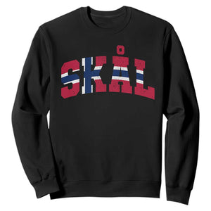 Skal Norway Flag Sweatshirt Vintage Cheers Norwegian Sayings Viking Heritage Scandinavian Graphic