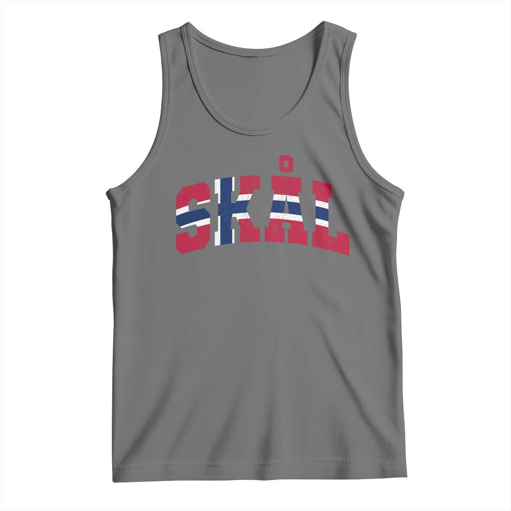 Skal Norway Flag Tank Top Vintage Cheers Norwegian Sayings Viking Heritage Scandinavian Graphic
