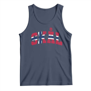 Skal Norway Flag Tank Top Vintage Cheers Norwegian Sayings Viking Heritage Scandinavian Graphic