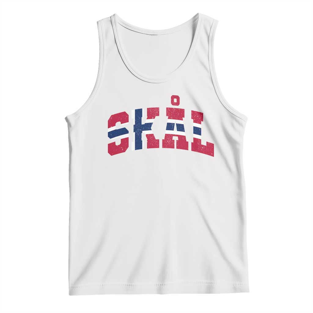 Skal Norway Flag Tank Top Vintage Cheers Norwegian Sayings Viking Heritage Scandinavian Graphic