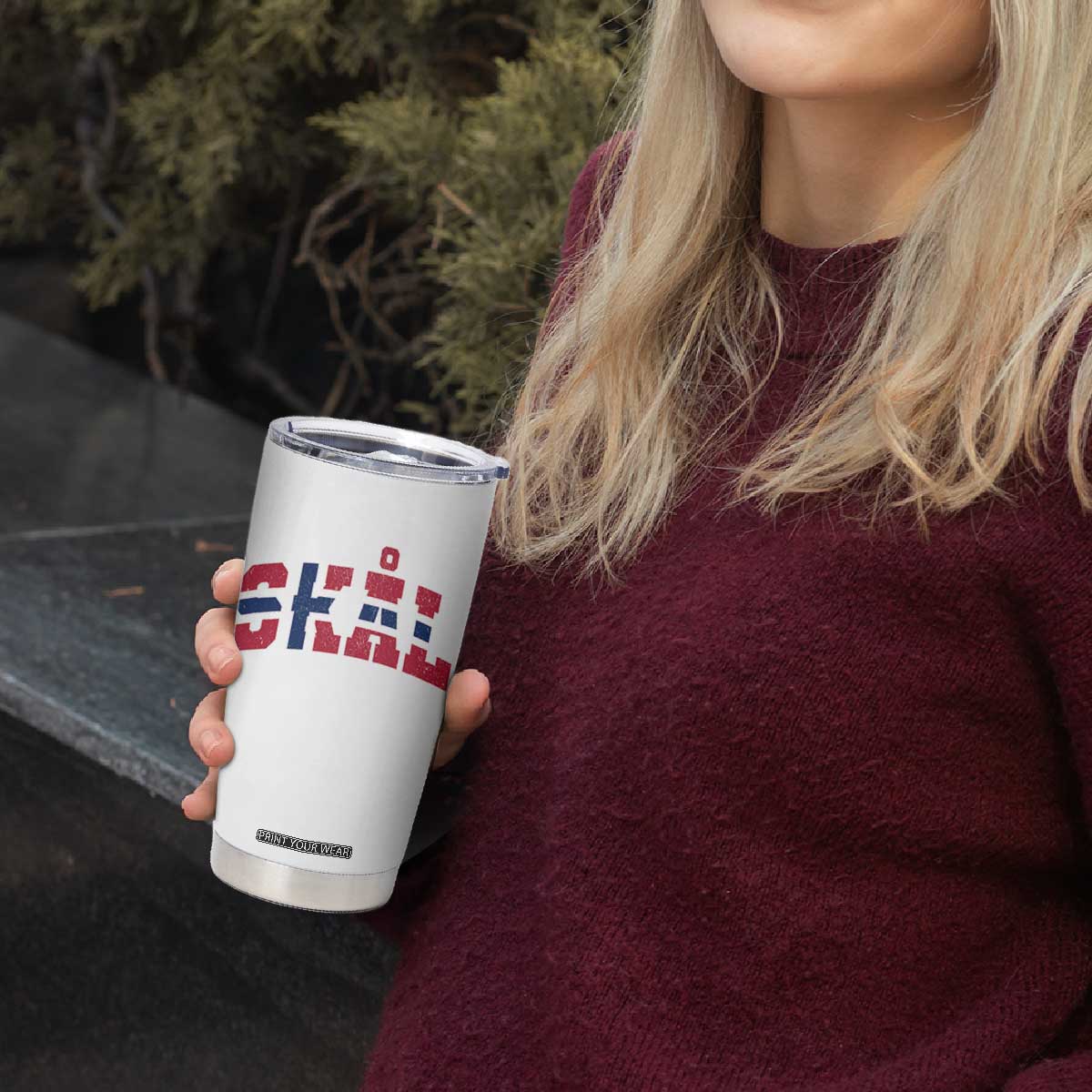 Skal Norway Flag Tumbler Cup Vintage Cheers Norwegian Sayings Viking Heritage Scandinavian Graphic