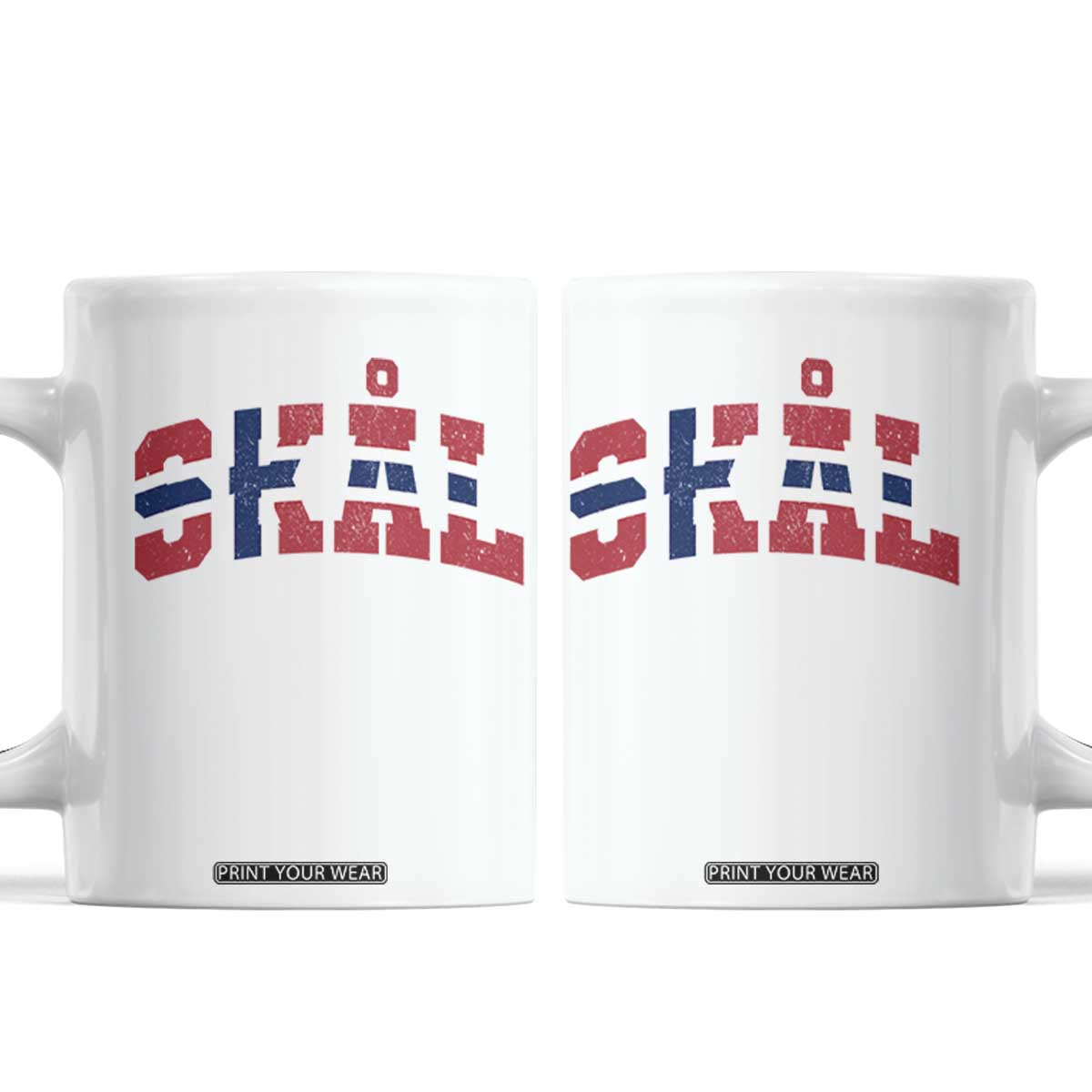 Skal Norway Flag Coffee Mug Vintage Cheers Norwegian Sayings Viking Heritage Scandinavian Graphic