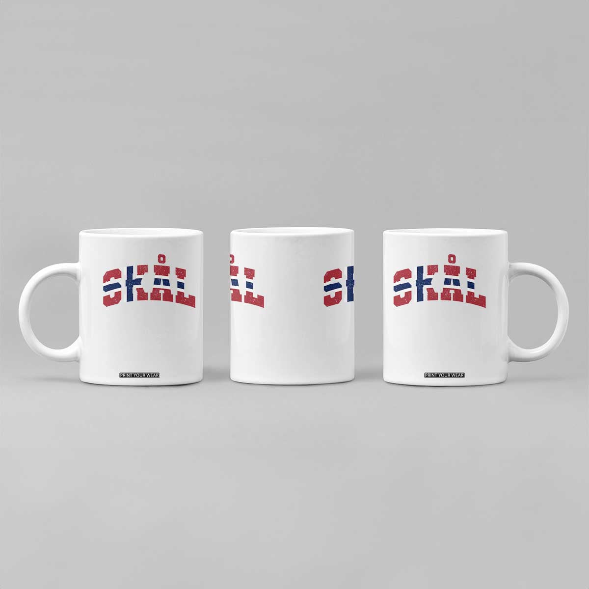 Skal Norway Flag Coffee Mug Vintage Cheers Norwegian Sayings Viking Heritage Scandinavian Graphic