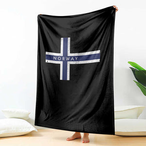 Norway Flag Cross Throw Blanket Vintage Distressed Norwegian Heritage Patriotic Scandinavian Graphic