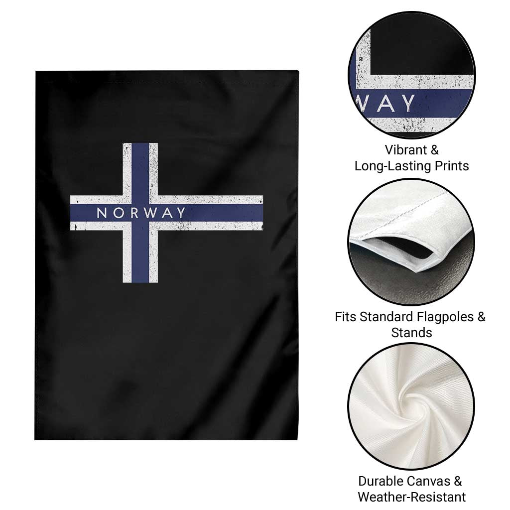 Norway Flag Cross Garden Flag Vintage Distressed Norwegian Heritage Patriotic Scandinavian Graphic