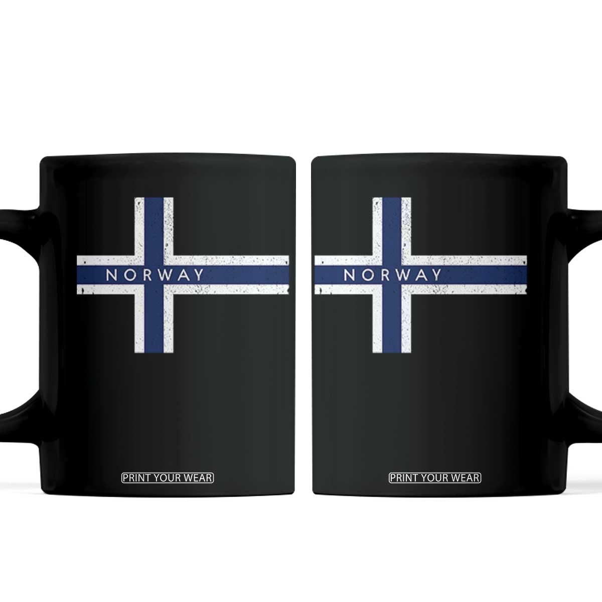 Norway Flag Cross Coffee Mug Vintage Distressed Norwegian Heritage Patriotic Scandinavian Graphic