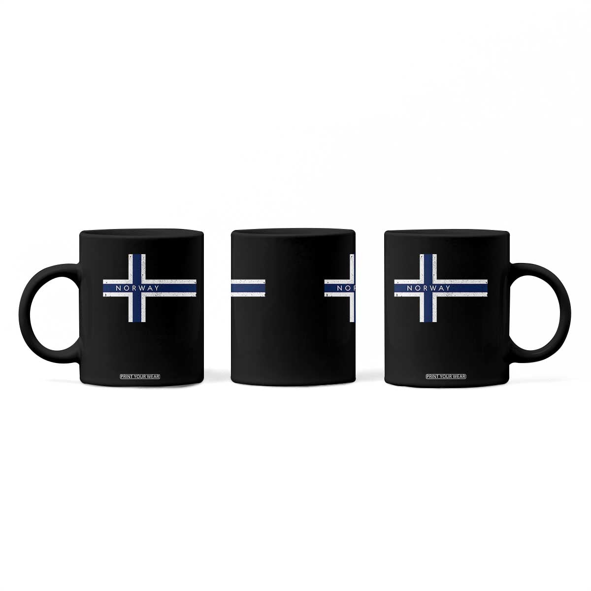 Norway Flag Cross Coffee Mug Vintage Distressed Norwegian Heritage Patriotic Scandinavian Graphic