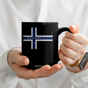 Norway Flag Cross Coffee Mug Vintage Distressed Norwegian Heritage Patriotic Scandinavian Graphic