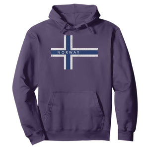 Norway Flag Cross Hoodie Vintage Distressed Norwegian Heritage Patriotic Scandinavian Graphic
