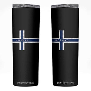 Norway Flag Cross Skinny Tumbler Vintage Distressed Norwegian Heritage Patriotic Scandinavian Graphic