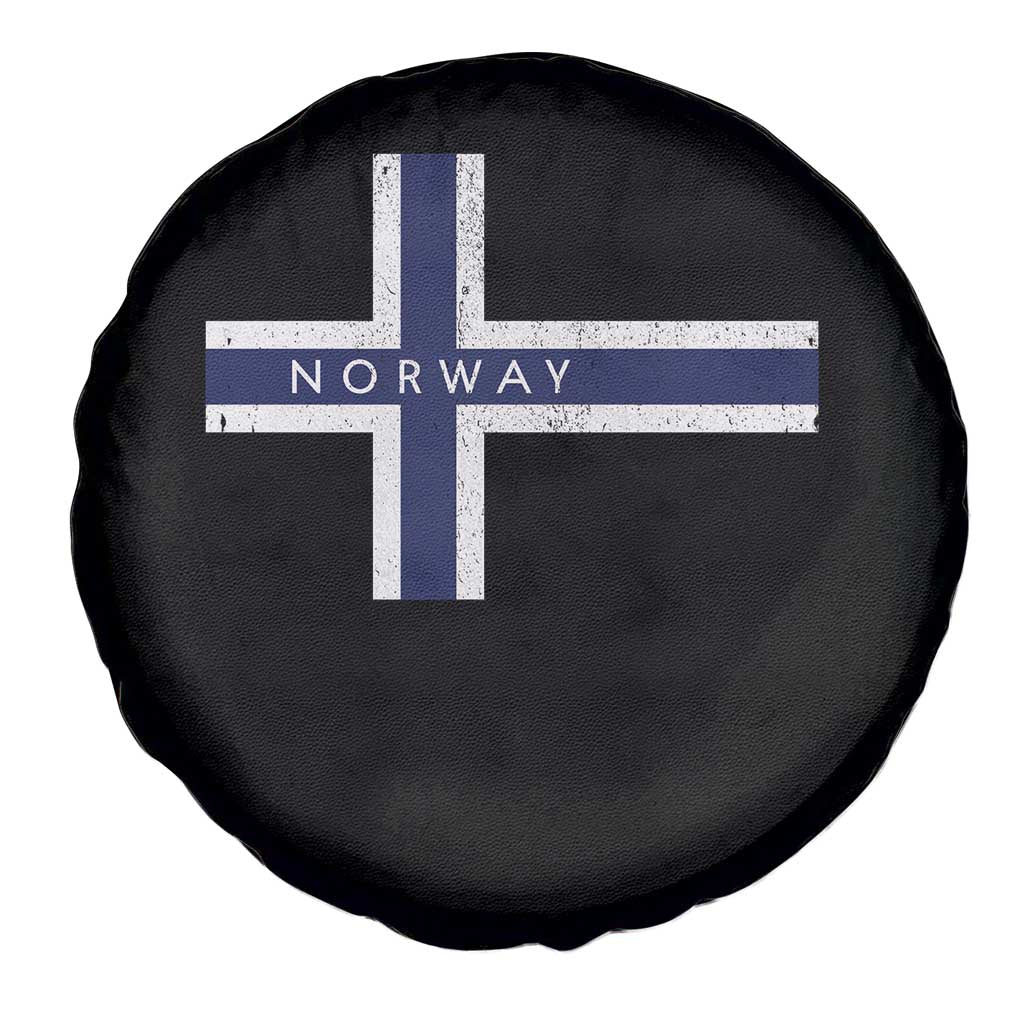 Norway Flag Cross Spare Tire Cover Vintage Distressed Norwegian Heritage Patriotic Scandinavian Graphic