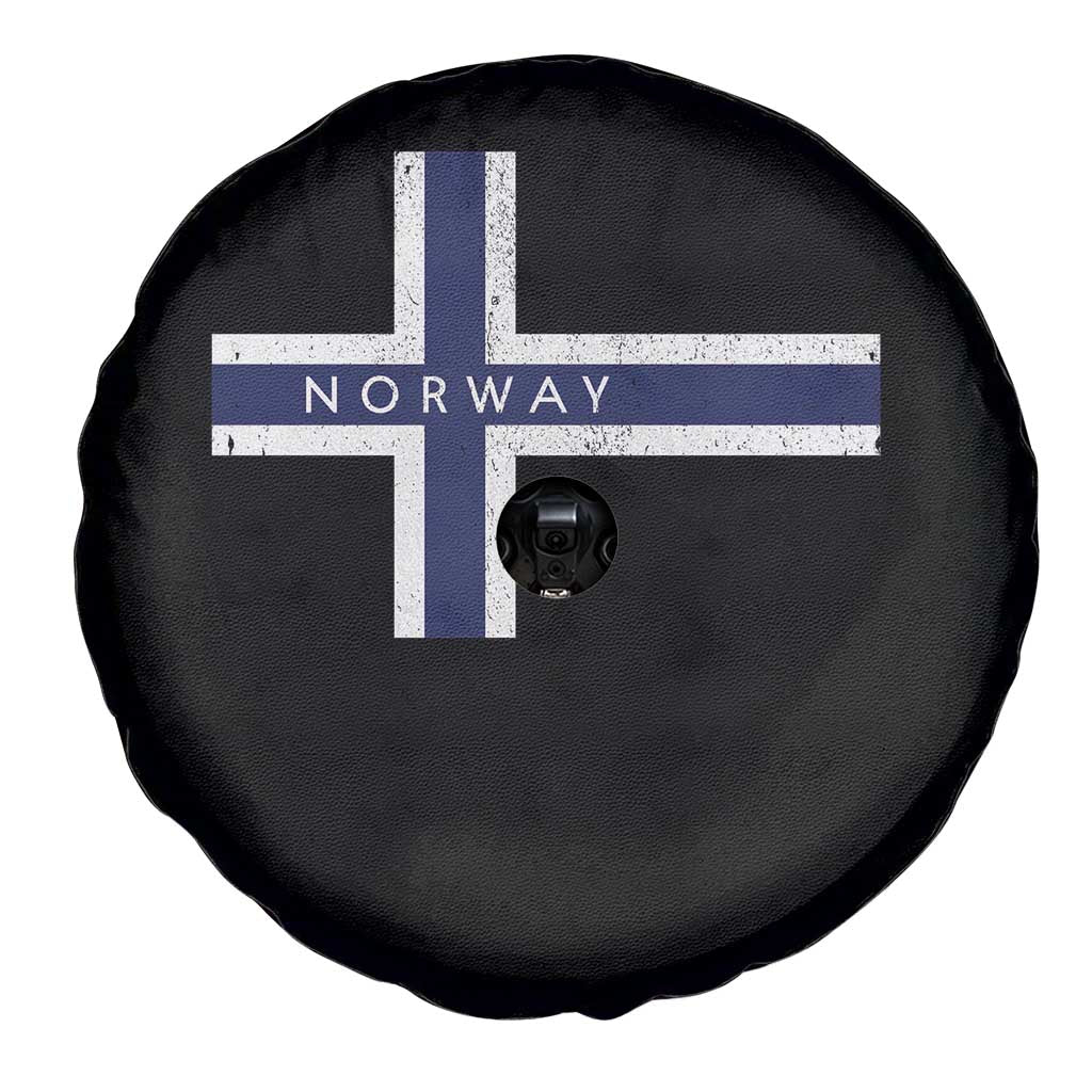 Norway Flag Cross Spare Tire Cover Vintage Distressed Norwegian Heritage Patriotic Scandinavian Graphic