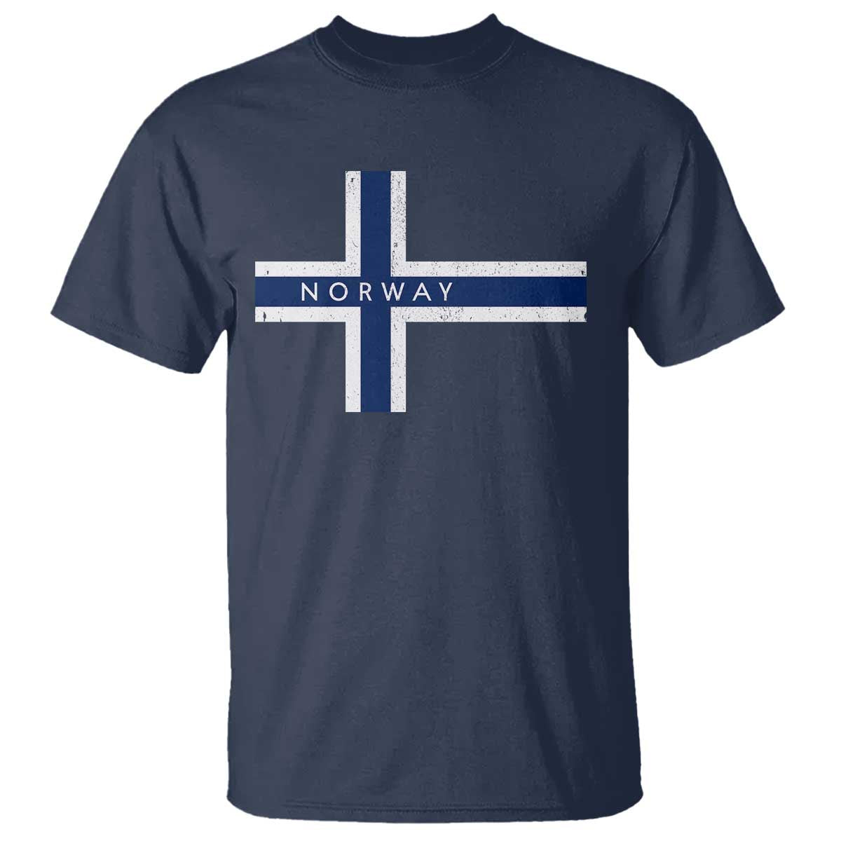 Norway Flag Cross T Shirt Vintage Distressed Norwegian Heritage Patriotic Scandinavian Graphic