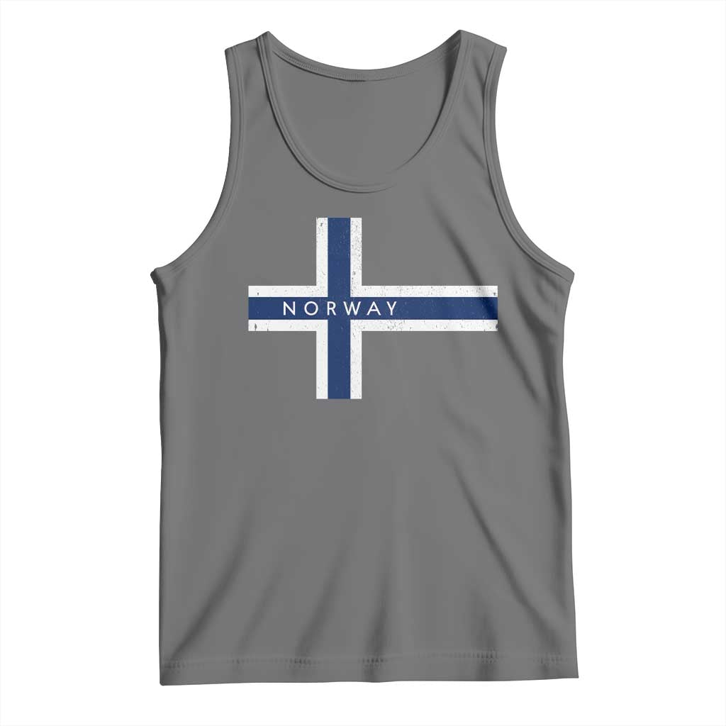 Norway Flag Cross Tank Top Vintage Distressed Norwegian Heritage Patriotic Scandinavian Graphic